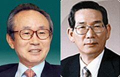 전윤철(왼쪽) 전 감사원장과 김승규 전 국가정보원장.